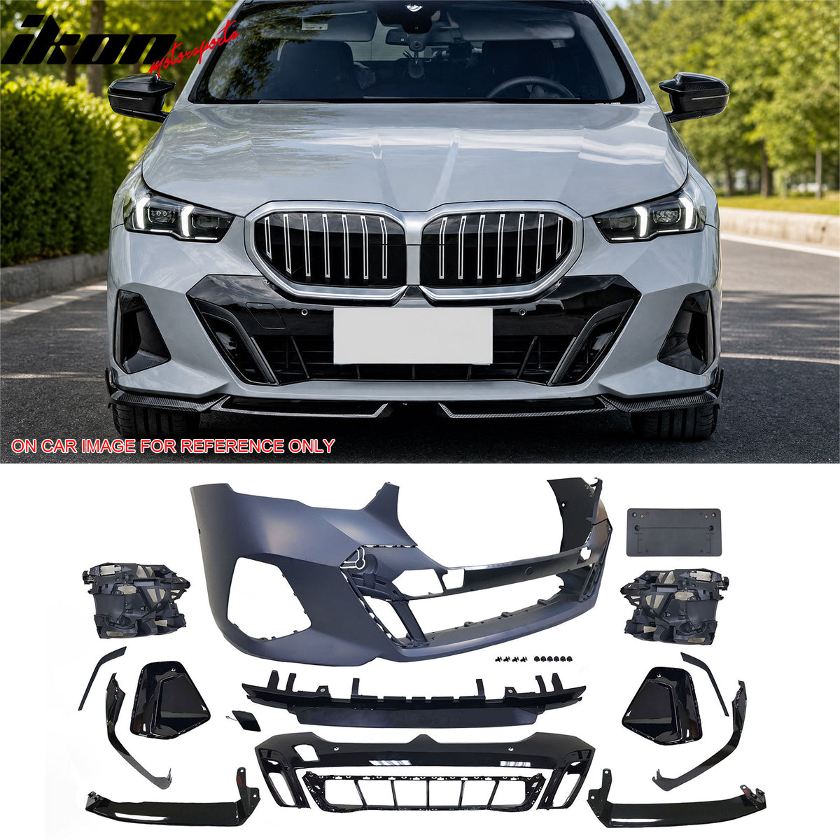 Fit 2024-2026 BMW G60 5-Series 530 540 550 MP Style Front Rear Bumper Cover