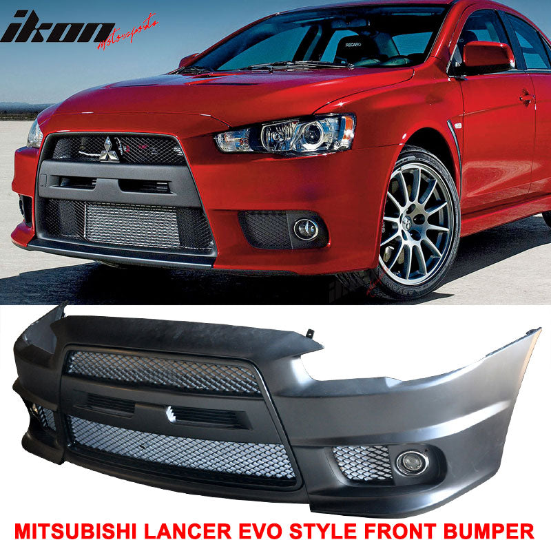 2008-2015 Mitsubishi Lancer EVO Style Front Bumper Cover W/ Fog Lights