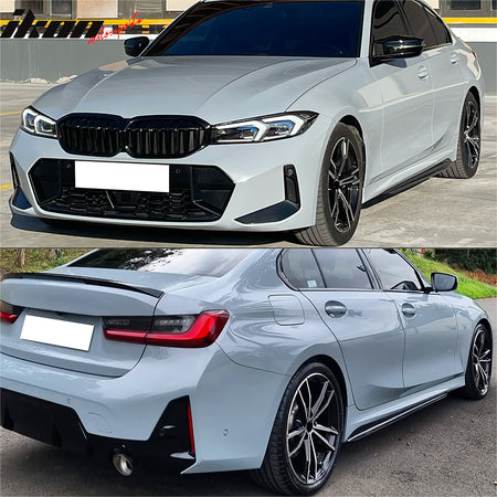 Fits 23-25 BMW G20 3-Series LCI M-Performance Front Rear Bumper + Side Skirts