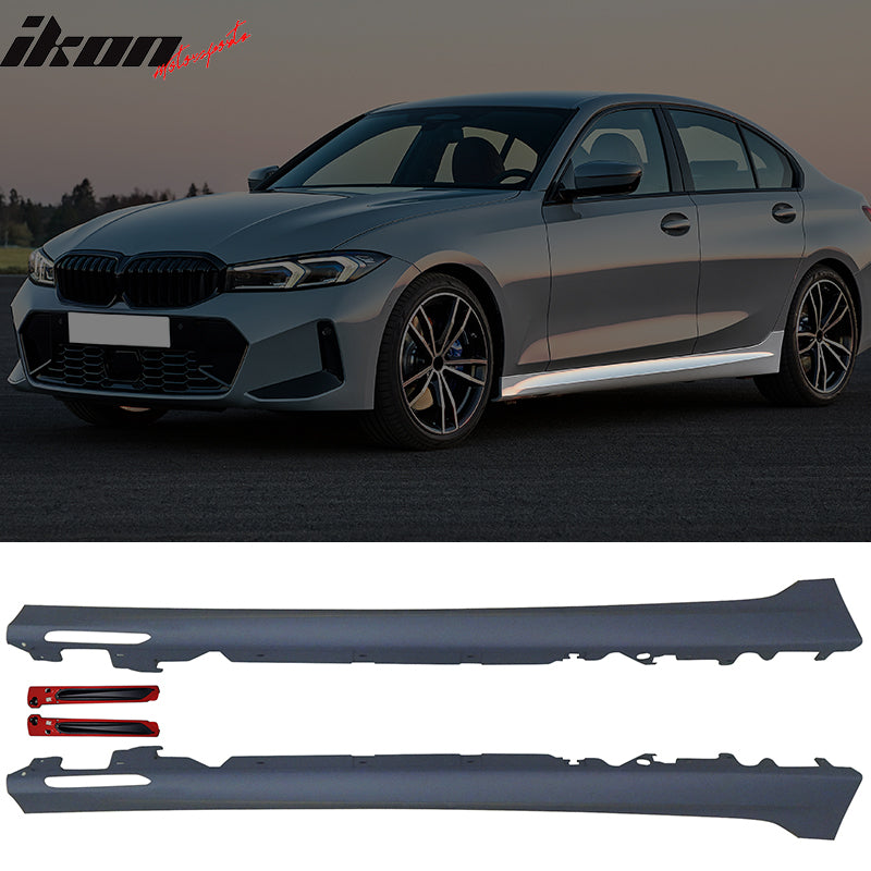 For 23-25 BMW G20 3-Series & M340i M-Sport Bumpers + Side Skirts Panel w/ Light