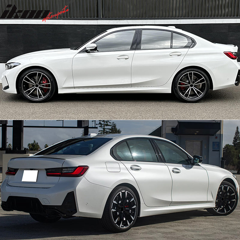 For 23-25 BMW G20 3-Series & M340i M-Sport Bumpers + Side Skirts Panel w/ Light