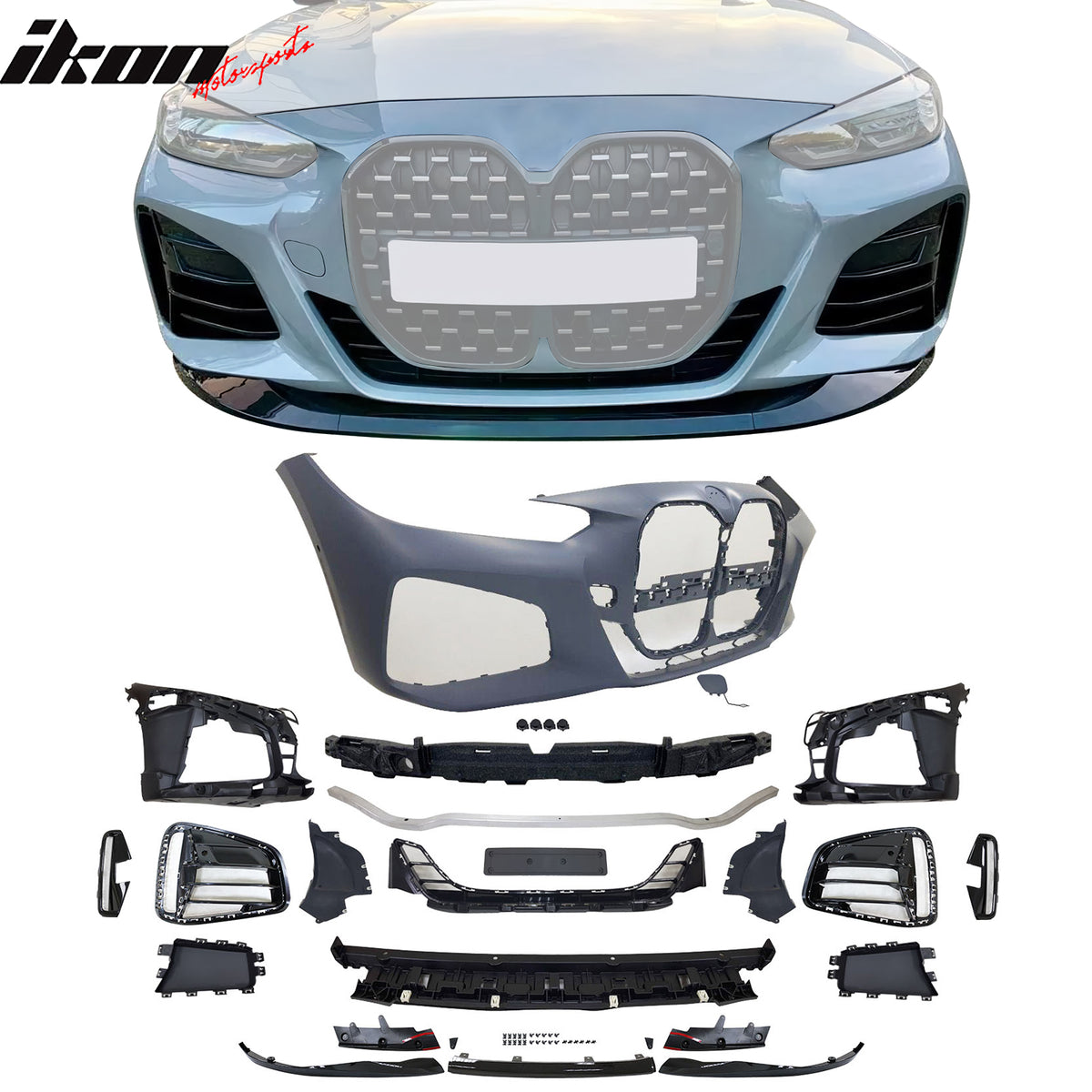 Fit 21-25 BMW 4-Series G22 Coupe/G23 Convertible Front/Rear Bumper Cover