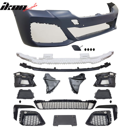For 21-23 BMW G30 5-Series LCI Front Bumper Cover M-Tech Style Conversion Fascia