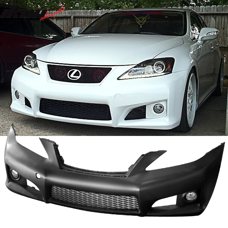 Front Bumper Cover Compatible With 2006-2008 Lexus IS-Series, IS250 IS350 PP Black Front Bumper Guard Conversion Cover No PDC by IKON MOTORSPORTS, 2007