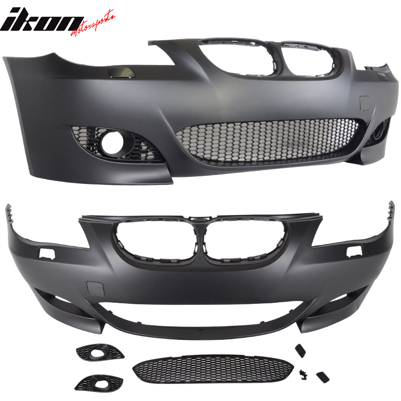 Fits 04-10 E60 E61 5-Series M5 Style Front Bumper Cover Conversion Fog Cover PP