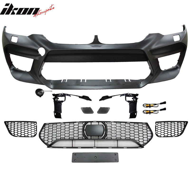 Front Bumper Cover Compatible With 2017-2020 BMW G30, 4DR Sedan M5 Style Front Bumper Conversion Replacement PP by IKON MOTORSPORTS, 2018