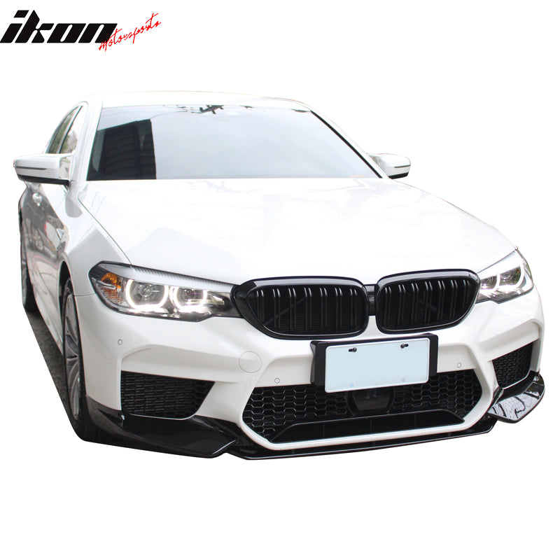IKON MOTORSPORTS, Conversion Kit Front Rear Bumpers Side Skirt Extensions Fenders Compatible With 2017-2020 G30 to M5 Style, PP Bumper Cover w/ Lip Side Sills, 2018 2019