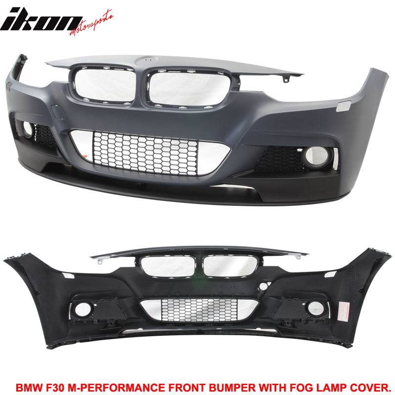 Fits 12-18 BMW F30 3 Series M Performance Style Front Bumper Cover W/ Fog Cover