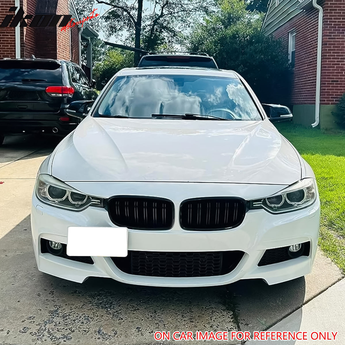 Front Bumper Cover Compatible With 2012-2018 F30, 4Dr M-Tech Msport PP Front Bumper Conversion Fog Light Cover by IKON MOTORSPORTS, 2013 2014 2015