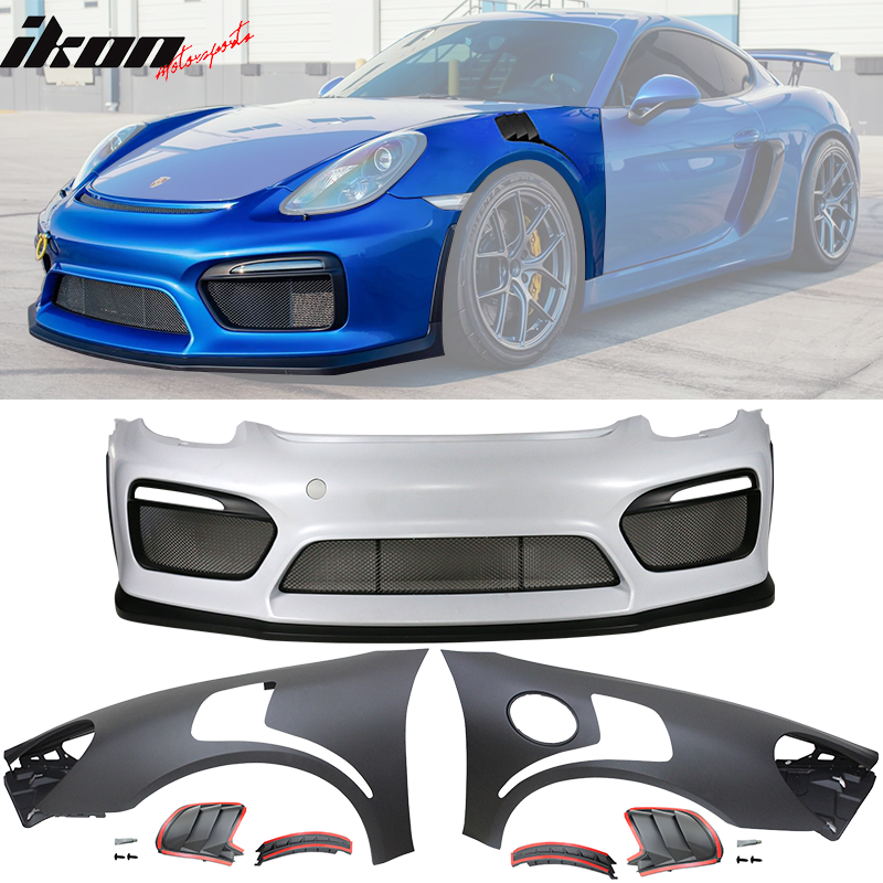 2013-2016 Cayman Boxster GT4 Style Front Bumper + 2PCs Side Fender