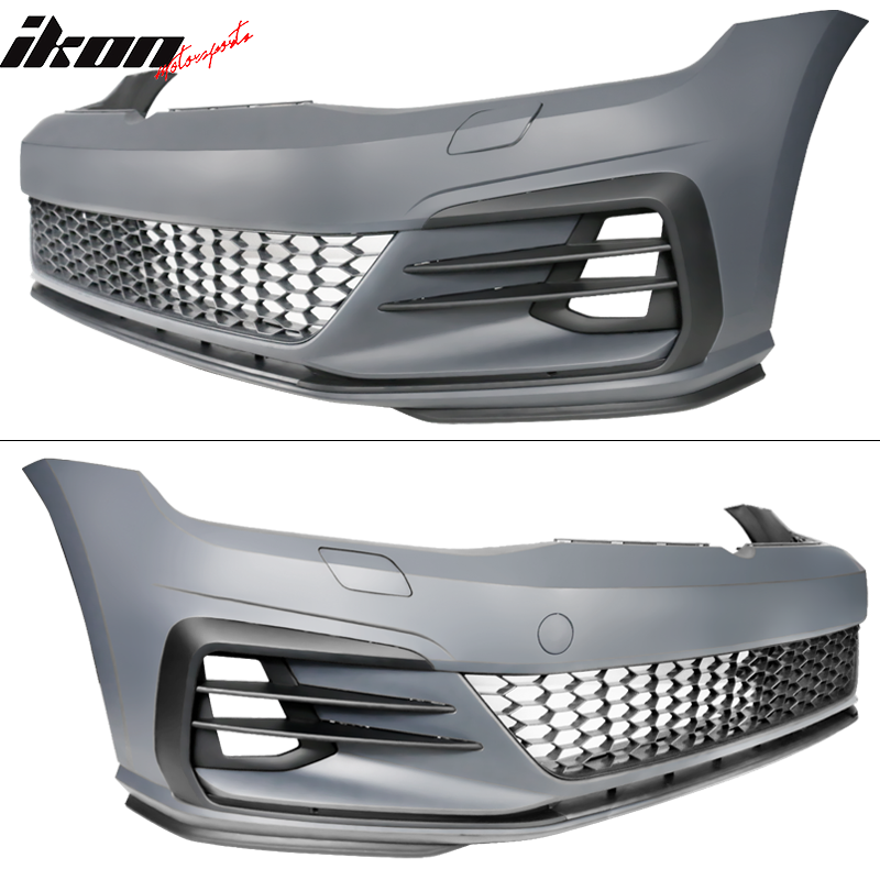 Fit 17-19 VW Golf MK7 7.5 Front Bumper Cover w/ Fog Lights Grille