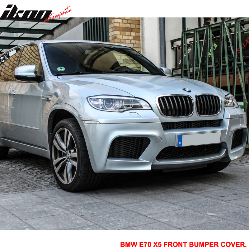 Front Bumper Cover Compatible With 2010-2013 BMW E70, X5M Style PP Front  Bumper Conversion Lower Upper Grille Fender Flare by IKON MOTORSPORTS, 2011  2012 – Ikon Motorsports