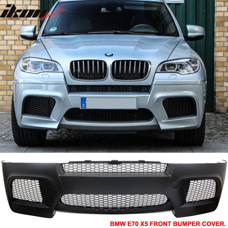 2010-2013 E70 LCI X5M Style Unpainted Black Front Bumper Conversion PP