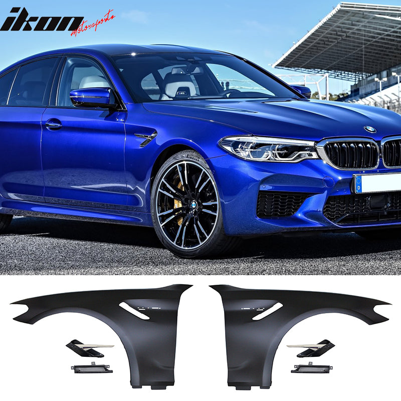 2017-2020 BMW 5-Series G30 G31 Metal Fenders With Chrome Side Marker