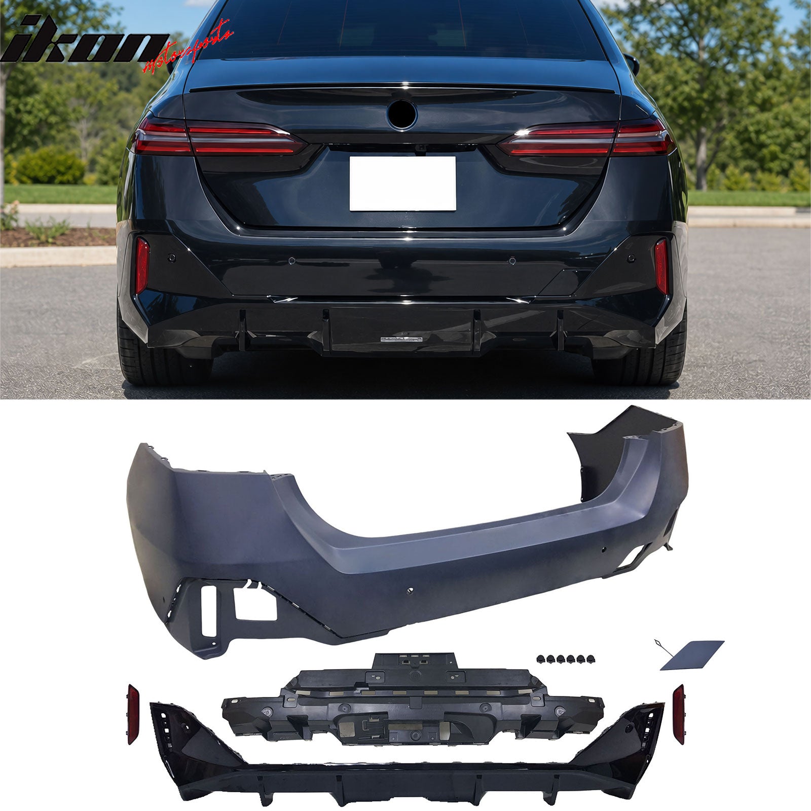 Fits 24-26 BMW G60 M Sport Front & M60 Rear Bumper Conversion + MP Rocker Panel