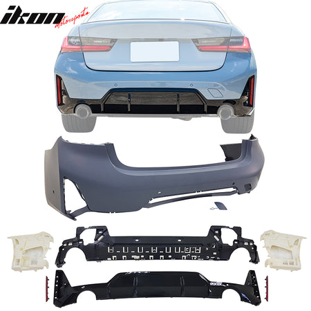 For 23-25 BMW G20 3-Series & M340i M-Sport Bumpers + Side Skirts Panel w/ Light