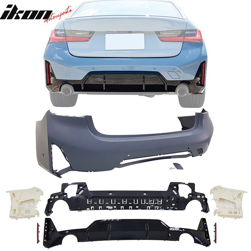 For 23-26 BMW G20 3-Series & M340i M-Sport Bumpers + Side Skirts Panel w/ Light