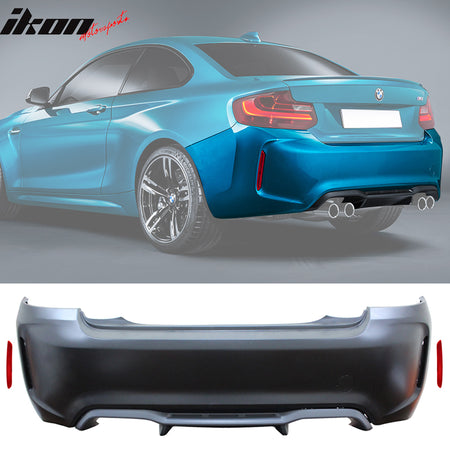 Fits 14-21 BMW F22 F23 M2 Style Front + Rear Bumper Cover Diffuser Twin Outlet