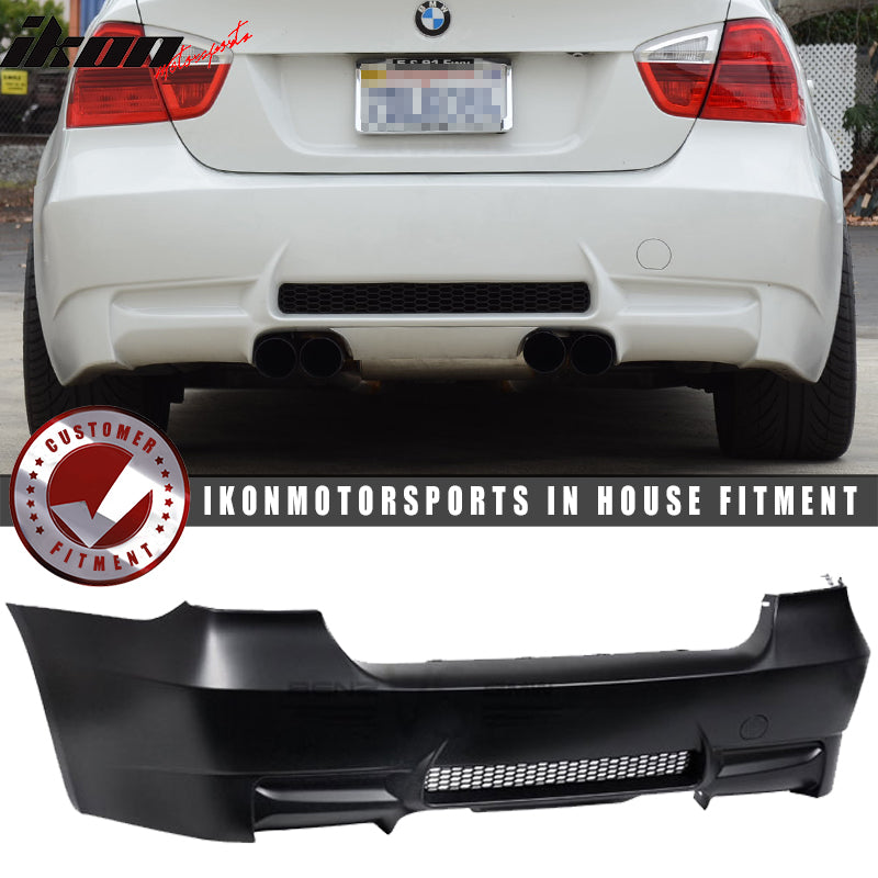 2006-2011 BMW E90 M3 Style Twin Outlets Unpainted Rear Bumper Cover