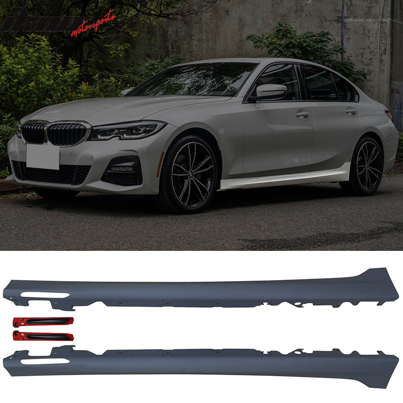 Fits 23 BMW G20 3-Series LCI M340i Front Rear Bumper+ M-Tech Side Skirt w/ Light