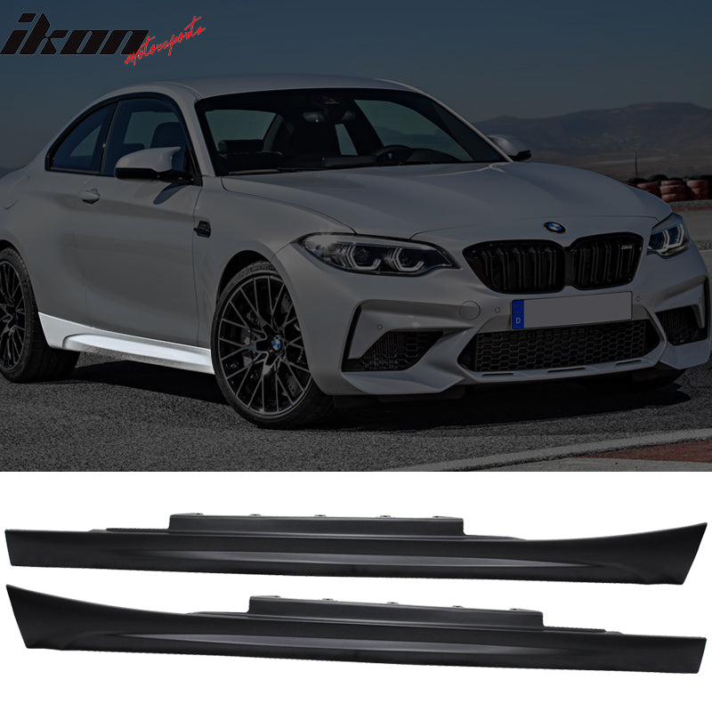 2011-2021 BMW F22 F23 2 Series M2 Style Black Side Skirts Extension PP