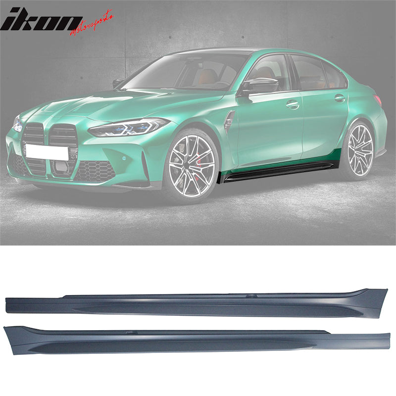 Fits 19-22 BMW 3 Series G20 M3 Style Front Rear Bumper for Round Tip &Side Skirt