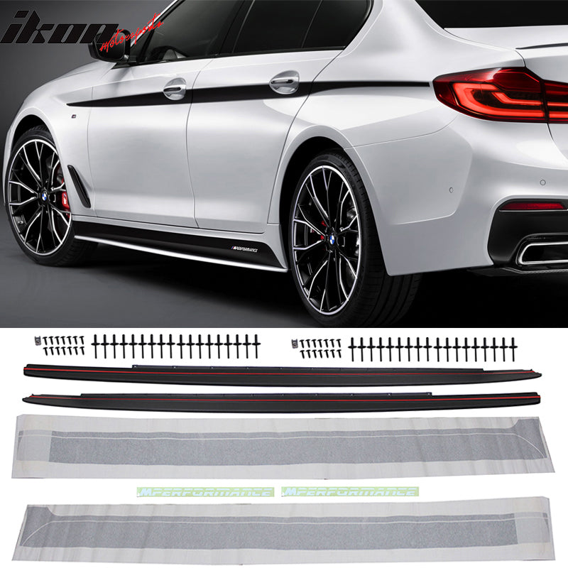 Fit 17-20 BMW 5 Series G30 MP Style Front Bumper Lip & Side Sill & Rear Diffuser