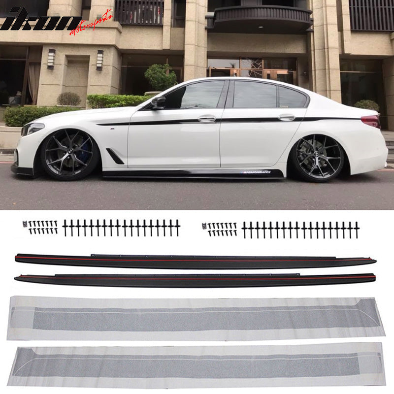 Fits 17-23 BMW 5 Series G30 MP Style 4PCS Side Skirts Extension Panel W/Sills