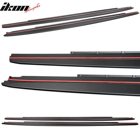 IKON MOTORSPORTS, Side Skirts Compatible With 2017-2023 BMW 5 Series G30, MP Style PP Side Skirt Extension & Decal Body Kit