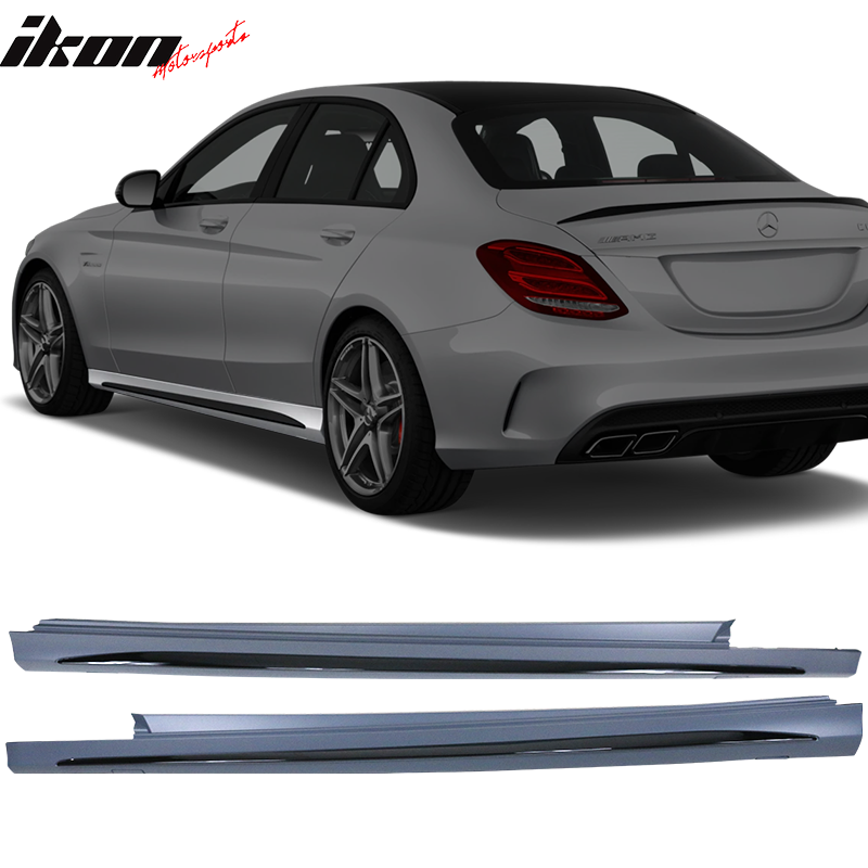 2015-2018 Benz W205 C-Class C63 AMG Style Unpainted Side Skirts PP