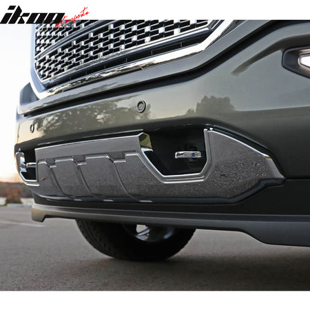 Fits 16-18 GMC Sierra 1500 Chrome Front Bumper Impact Bar Skid Plate Panel Cover