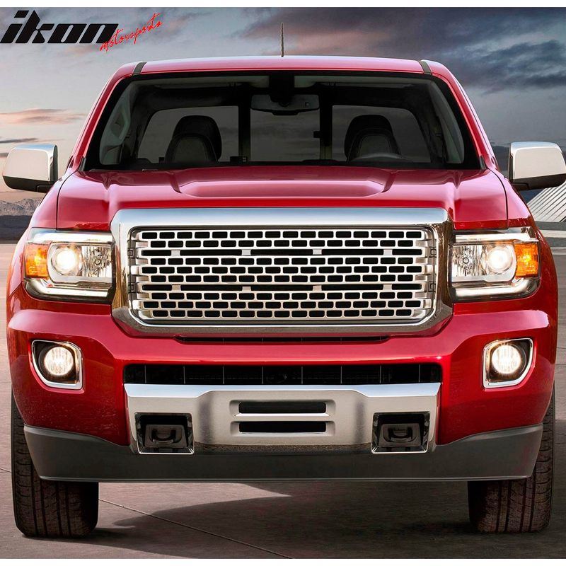 IKON MOTORSPORTS, Front Skid Plate Compatible With 2015-2020 GMC Canyon, Chrome Front Bumper Skid Plate Replacement Lower Engine Cover, 2016 2017 2018 2019