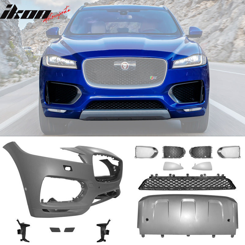 2017-2020 Jaguar F-Pace S Style PP Front Bumper Cover With Grille