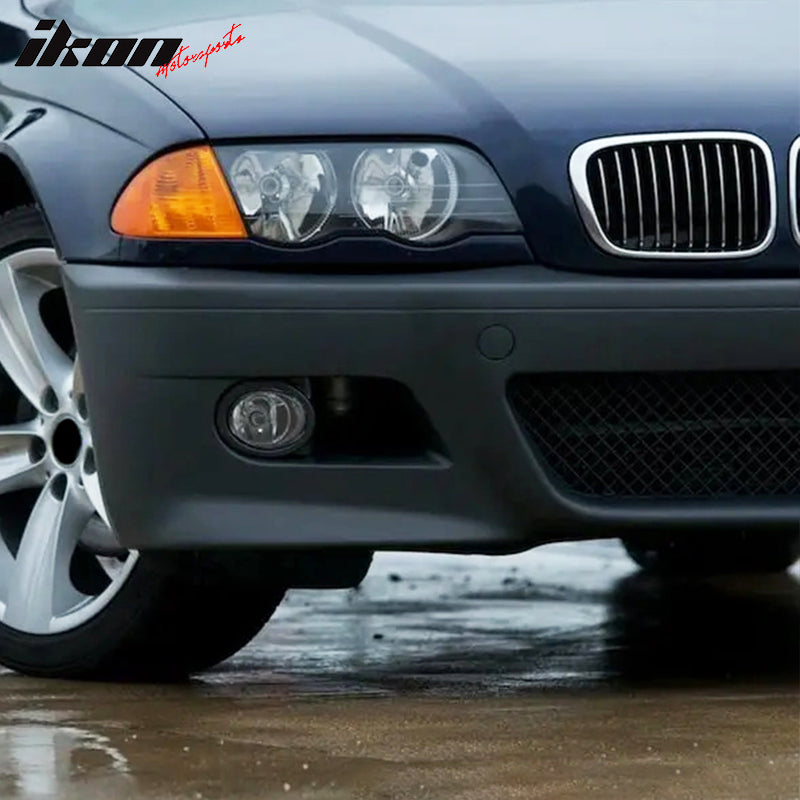 Front Bumper Conversion Compatible With 1999 2005 BMW E46 3 Series 4 Door Sedans M3 Style PP Black Bumper Cover Conversion Bodykit by IKON MOTORSPORTS 2000 2001 2002 2003 2004 Ikon Motorsports