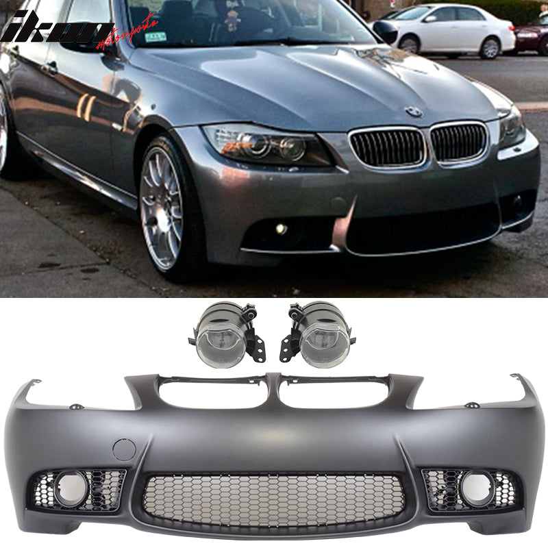 Fits 09-11 E90 3-Series M3 PP Front Bumper + Foglight Fog Lamp