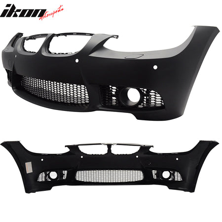 Compatible With 2007-2010 E92 E93 3-Series M3 PDC Only PP Front Bumper Cover + Foglight Fog Lamp