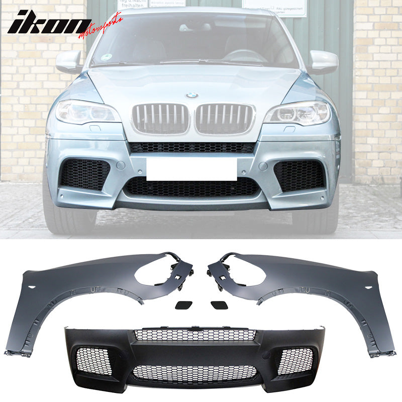 2007-2010 E70 Pre-LCI X5M Front Bumper Cover Conversion+Fender PP