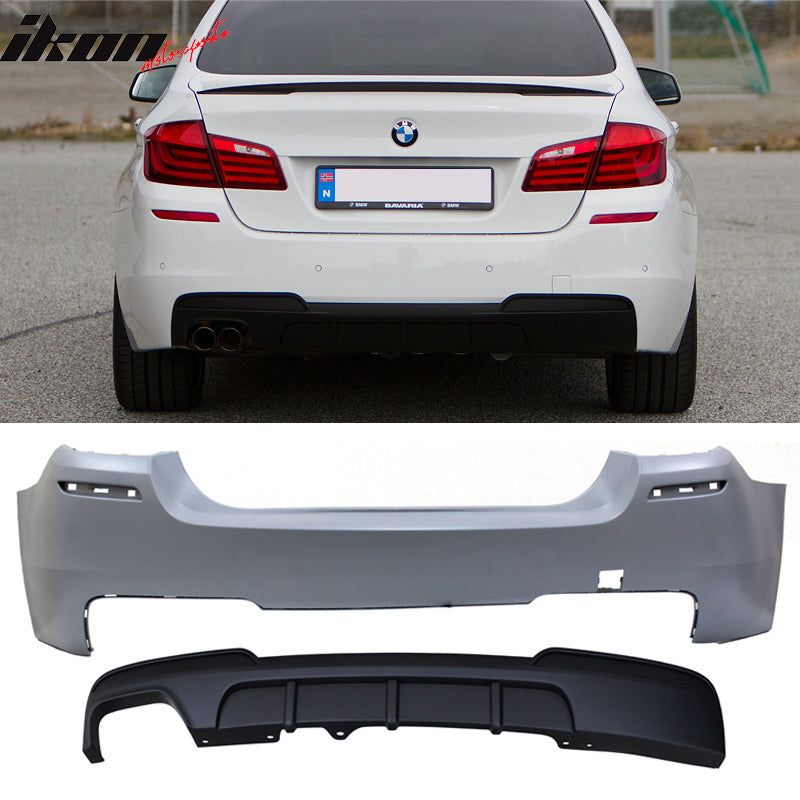 2011-2016 BMW F10 528i MP Style Twin Muffler Single Outlet Rear Bumper