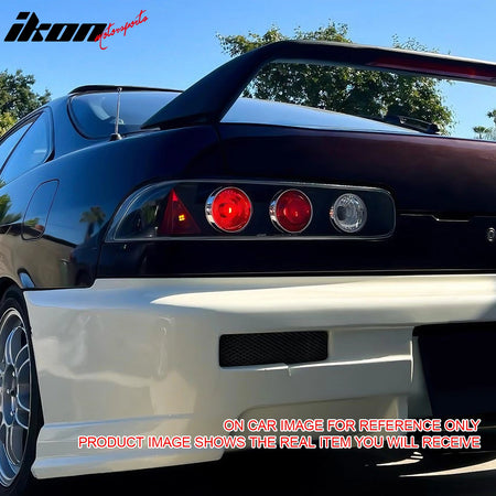 IKON MOTORSPORTS Tail Lights, Compatible with 1994-2001 Acura Integra Hatchback 2-Door, Chrome Housing Clear Lens Driver Passenger Side Rear Tail Lights Lamps Assembly Replacement, 2PCS