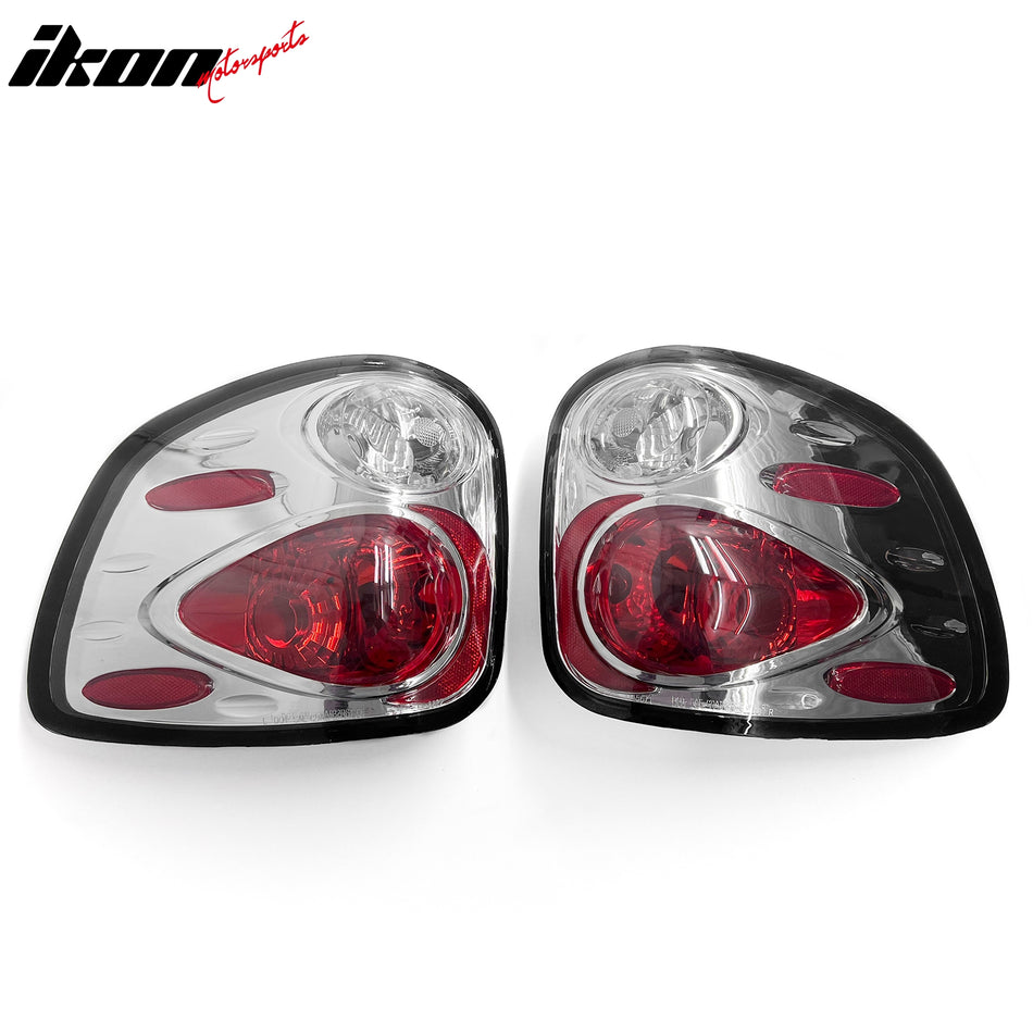 1997-2003 Ford F-150 Flareside Rear Tail Lights Black Housing Clear Lens Pair