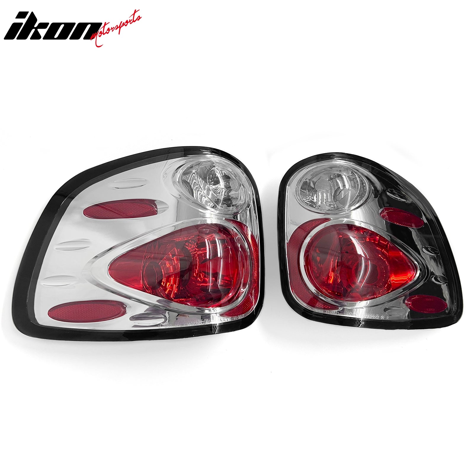 IKON MOTORSPORTS, Tail Lights Compatible with 1997-2003 Ford F-150 Flareside& 2004 F-150 Heritage Flareside, Black Housing Clear Lens Rear Parking Tail Lights Reverse Brake Lamps Replacement Pair 2PCS