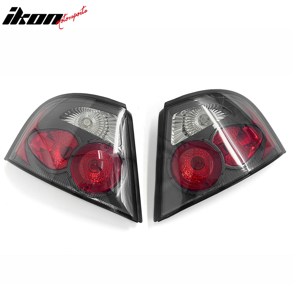 1998-2001 Nissan Altima Black Housing w/ Carbon Texture Clear Lens Tail Lights