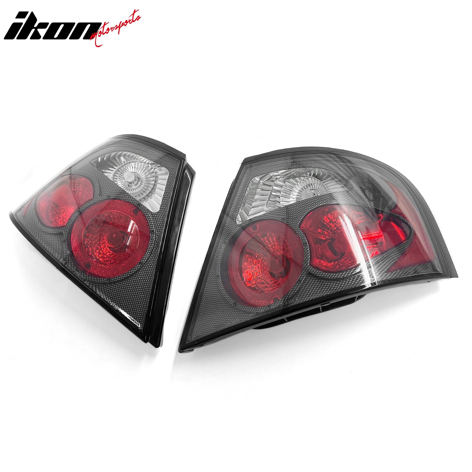 Fits 98-01 Nissan Altima Black Housing w/ Carbon Texture Clear Lens Tail Lights