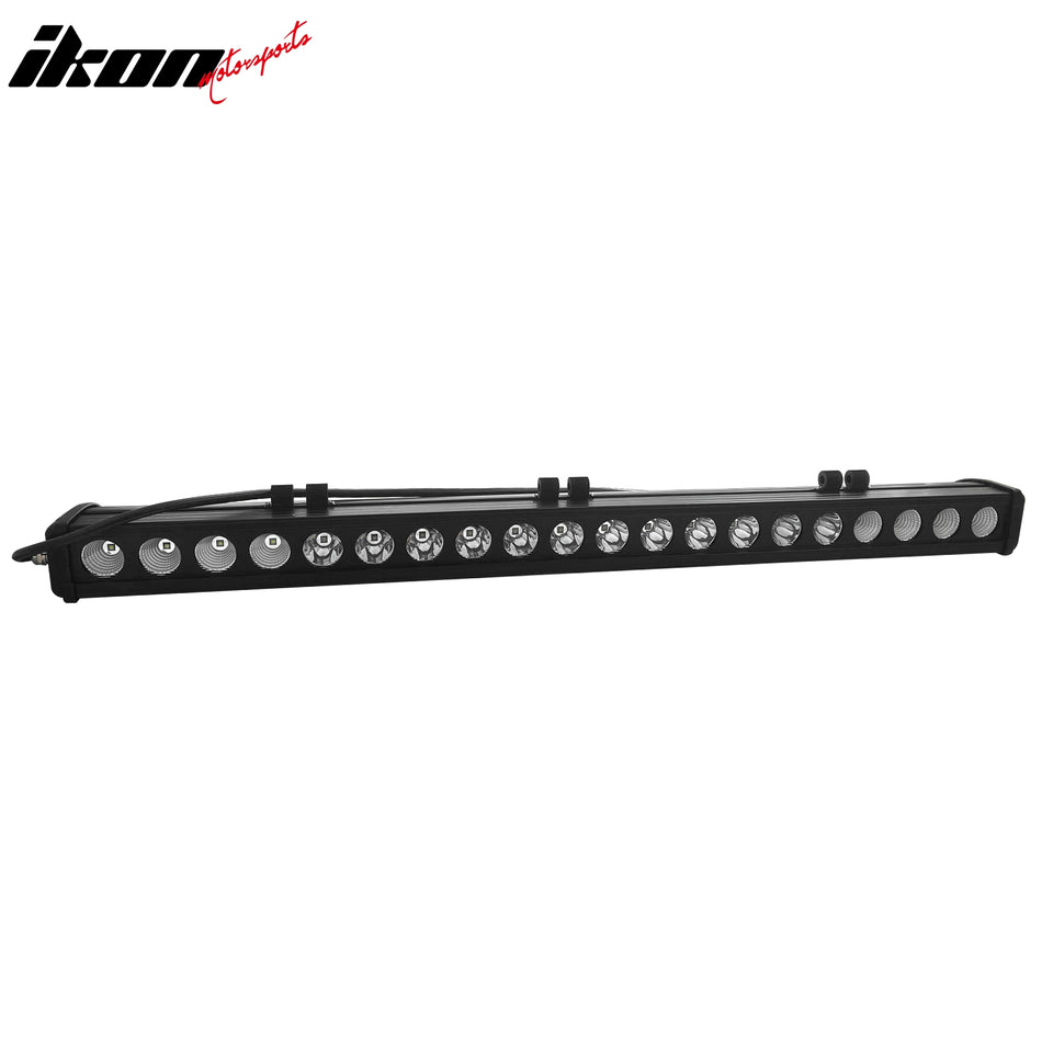 IKON MOTORSPORTS LED Combo Light Bar, Compatible with Universal, Aluminum 37" 200W LED Work Light Bar (1 Row 18 LED, 200W.25D Flood Light Center + 60-Degree Flood Light Outer, B3-Bottom Mount, Smooth)
