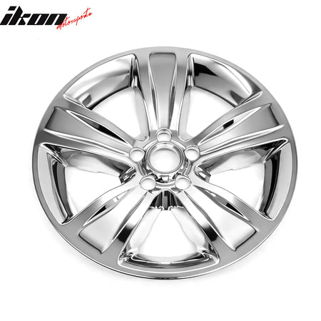 IKON MOTORSPORTS 18 inch Wheel Cover Hubcaps, Compatible with 2015-2019 Dodge Charger, 2015-2023 Dodge Challenger, Chrome ABS Plastic Car Hub Caps Replacement Wheel Skin Rim Covers, 4 Pack