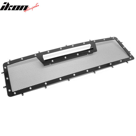 Fits 2008-2010 Ford F-250 F-350 Super Duty Grille Black Mesh + Chrome Rivets