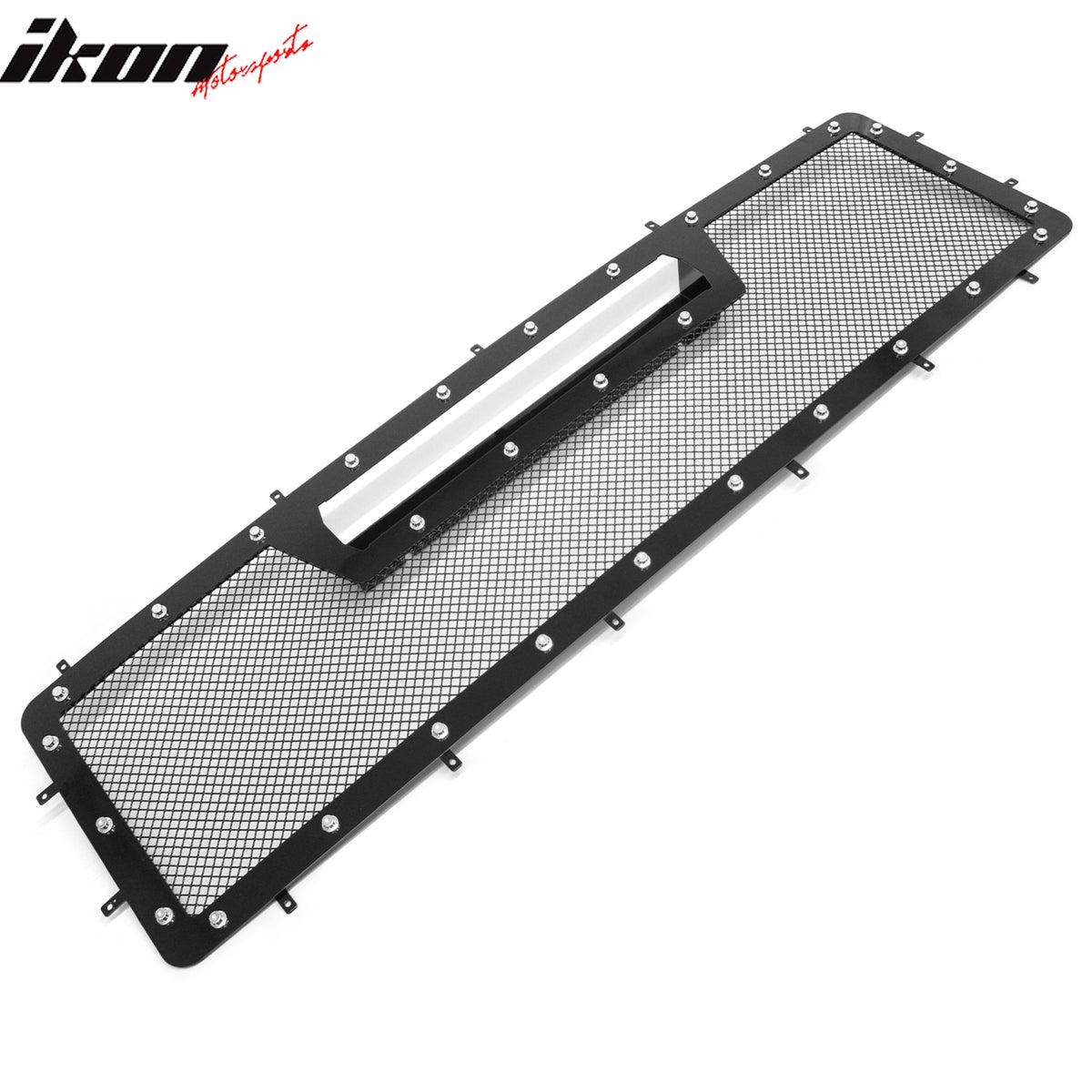 Fits 2008-2010 Ford F-250 F-350 Super Duty Grille Black Mesh + Chrome Rivets
