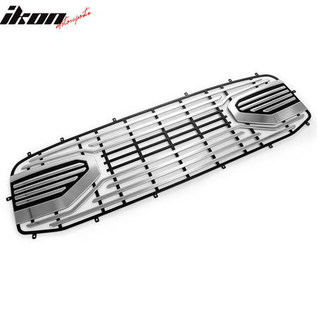 IKON MOTORSPORTS Front Bumper Grille, Compatible with 2006-2008 Dodge Ram 1500 & 2006-2009 Ram 2500/3500, Chrome & Black Replacement Front Bumper Grill Assembly, 1Piece