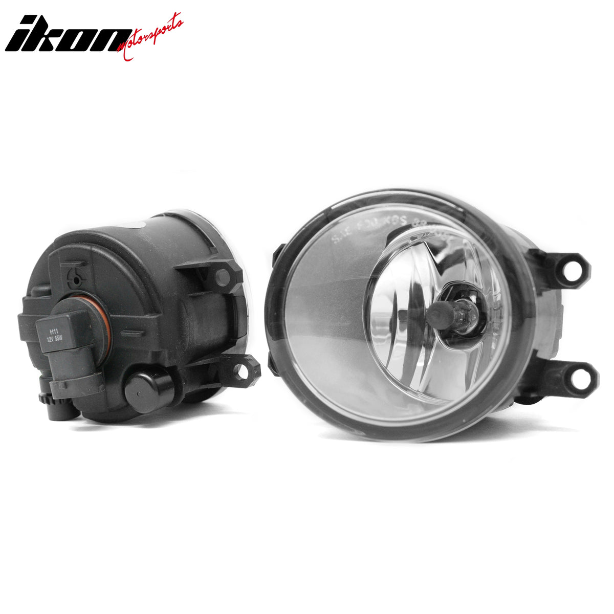 IKON MOTORSPORTS Fog Lights, Compatible with 2007-2009 Toyota Camry, Black Housing Clear Lens Front Bumper Driving Fog Lamp, Pair