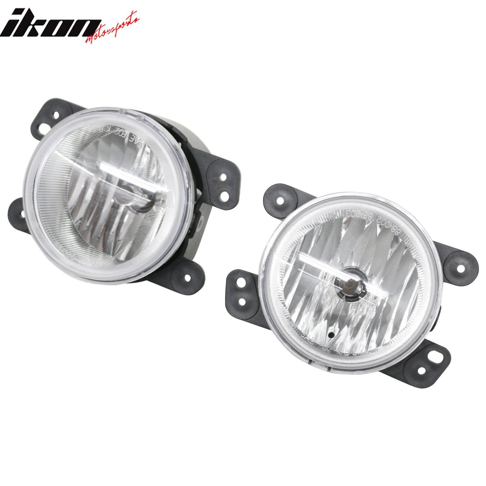 IKON MOTORSPORTS Fog Lights, Compatible with 2005-2008 Dodge Magnum, Black Housing Clear Lens Front Bumper Driving Fog Lamp, Pair